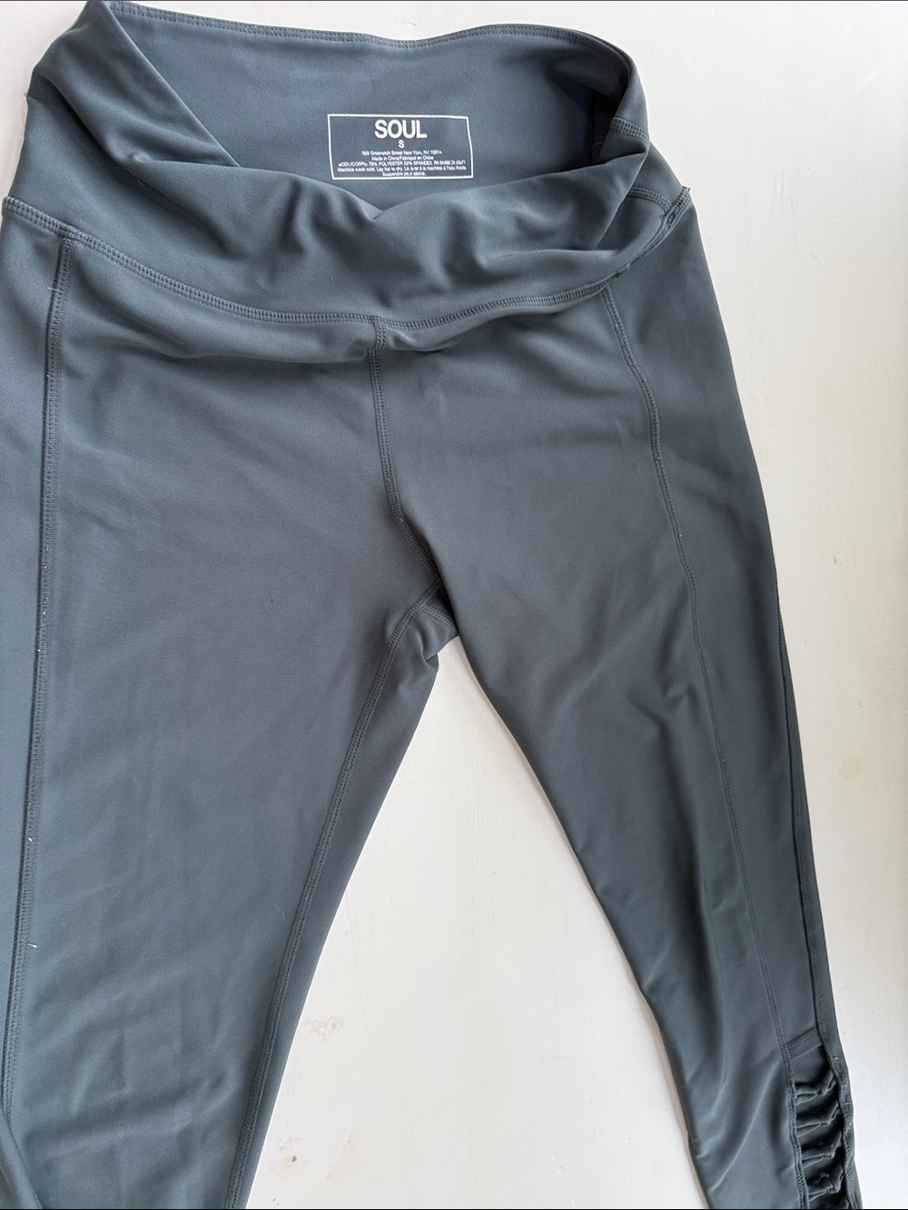 Soul Green Charcoal Gray High-Waist Active Leggings
